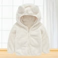 thumbnail image 4 of Toddler Girls Boys Fleece Hoody Jacket Zip Up Bear Ears Coat Warm Fluffy Winter Outwear, 4 of 8