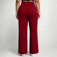 thumbnail image 3 of Plus Size Women’s Yoga Pants Elastic High Waist Casual Sweat Pants Side Split Relaxed Fits Workout Trousers with Pockets, 3 of 7