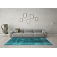 thumbnail image 3 of Ahgly Company Machine Washable Indoor Square Persian Turquoise Blue Bohemian Area Rugs, 8' Square, 3 of 4