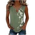 thumbnail image 2 of Fewfanhot Women's Tops Summer Cut Out Ring Keyhole Neck Sleeveless Fashion Cute Tee Shirts Tank Tops, 2 of 6