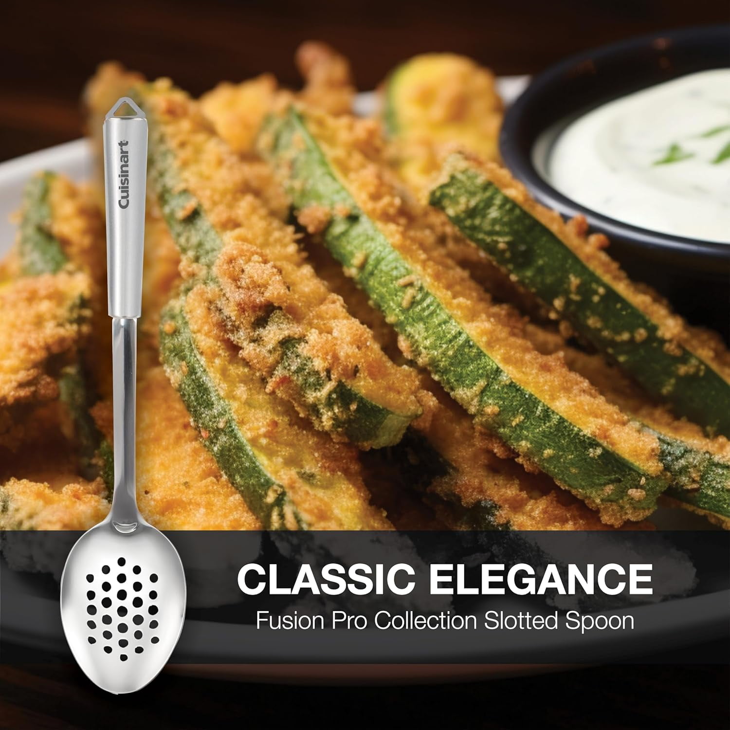 Cuisinart Fusion Pro Stainless Steel Slotted Cooking Spoon, Stainless Steel slotted spoon