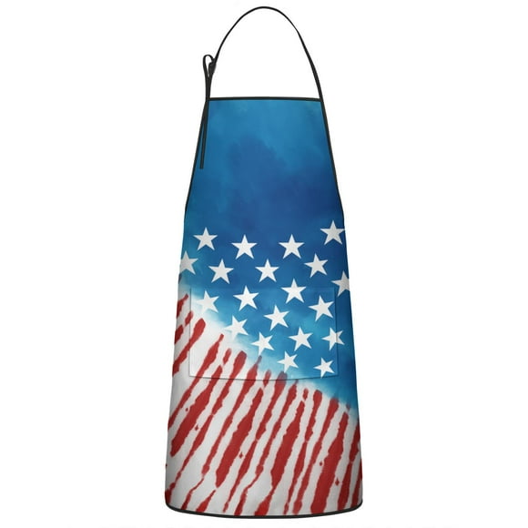 Tablier Drapeau Américain(2) avec Poche Tablier de Travail Chimique Imperméable Tabliers à Bavette pour Frère Petit Ami Mari Tabliers de Cuisine pour Cuisine BBQ Cool Grillade