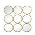 thumbnail image 6 of Gzxs 9 Mirror Piece Wall Decor - Circle Wall Mirror with Gold Metal Frame, Home Wall Decor, Bedroom Living Room Bathroom Entryway Wall Accent, 27" x 27", 6 of 6