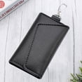 thumbnail image 3 of WORGEOUS Piel de vaca Funda para llaves de coche con cremallera Bolsa de almacenamiento para llaves Colgante en la cintura Soporte para llaves para hombres y mujeres (Negro), 3 of 8