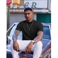 thumbnail image 3 of COOFANDY Mock Turtleneck for Men Short Sleeve Casual Stylish High Neck Fall Tops Stretch Sweater, 3 of 6