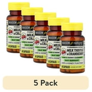 (5 pack) Mason Natural Milk Thistle and Cranberry Liver and Kidney Cleanser, 60 Capsules