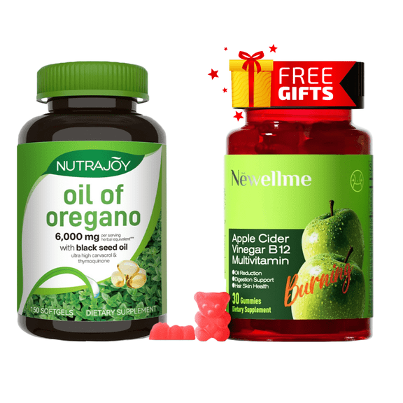 Nutrajoy Oil of Oregano & Black Seed Oil Softgels Immune Support Herbal Supplement 30:1 Extract Non-GMO 150 Count