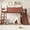 Antique Natural, variant on Harper & Bright Designs Queen Size Loft Bed with Wardrobe and Storage Shelves, Solid Wood Loft Bed Frame with Detachable Slide and Ladders, Pink White