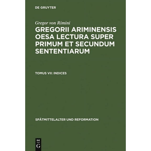 Spätmittelalter Und Reformation Indices, Book 12, (Hardcover)