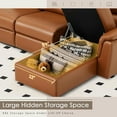 thumbnail image 4 of YODOLLA Leather Power Reclining Sofa Set, Reclining Sectional Couches with Storage Chaise, Adjustable Backrest & Footrest, L Shaped Pull Out Couch for Living Room Home Theater Apartment RV in Brown, 4 of 9