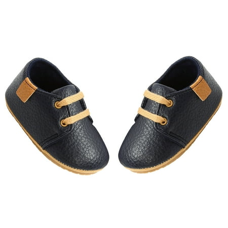 

Baby Boys and Girls Spring and Autumn Prewalker Shoes Fashion Solid Color Leather Shoes Casual Anti-slip Soft Soled Walking Shoes