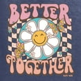 thumbnail image 6 of Wild Bobby Retro Better Together Daisy Smiley Face Checkered Background Vintage Unisex Hoodie Sweatshirt, Vintage Heather Navy, Medium, 6 of 6