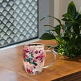 thumbnail image 4 of Double Wall Dry Flower Glass Cup, Colorful Real Flowers Coffee Mug, Hand Blown Insulated Clear Glass Teacup with Handle, 12oz Cute Drinkware, Unique Gift for Teacher, Women, Friend, 4 of 4