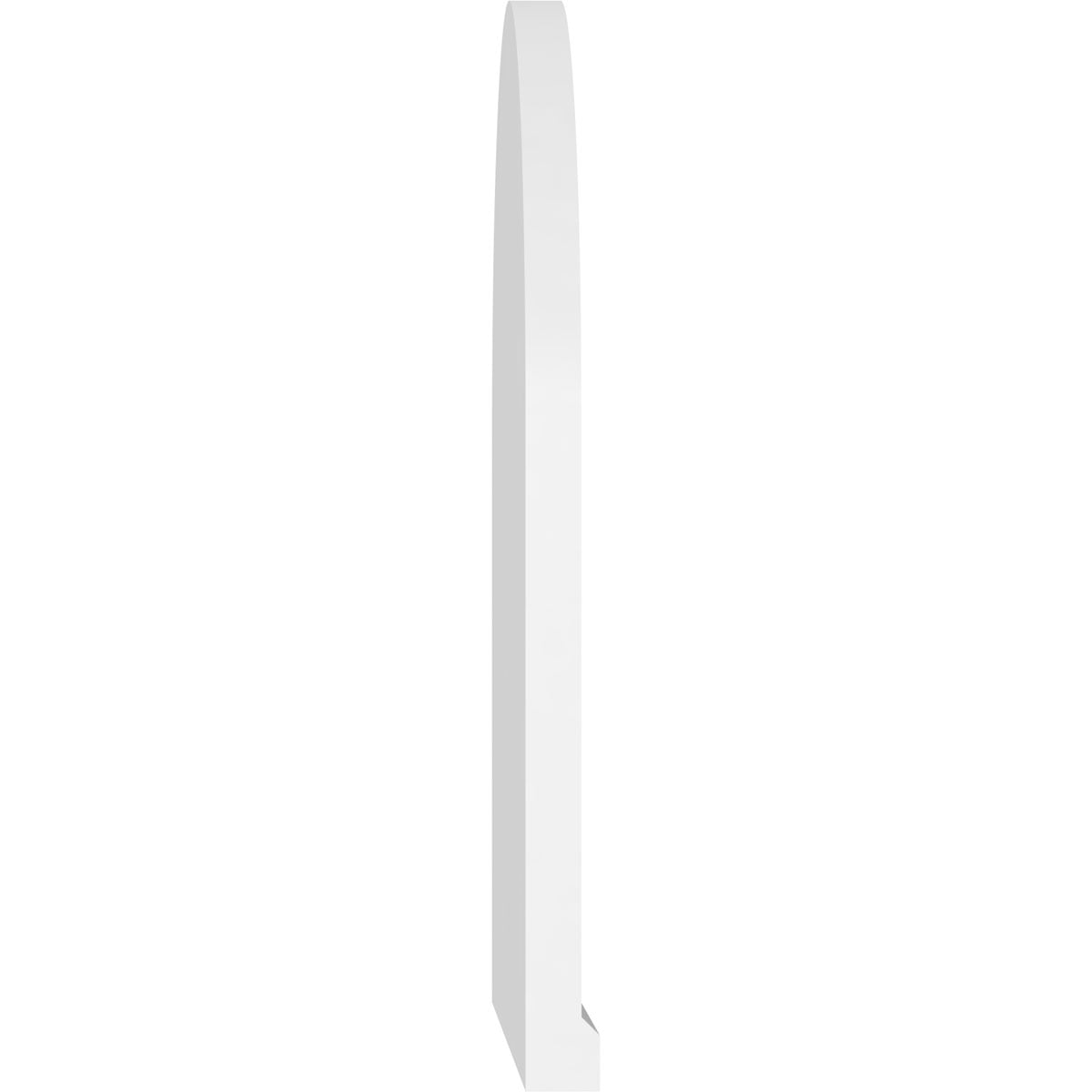 34"W x 24"H Round Top Surface Mount PVC Gable Vent: Non-Functional, w/ 2"W x 2"P Brickmould Sill Frame