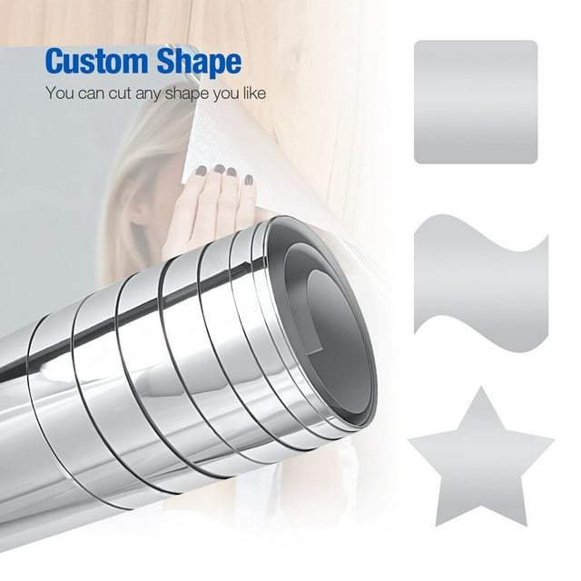 Mirror Reflective Kitchen Wall Stickers Self Adhesive Tile Film Paper Home Decor