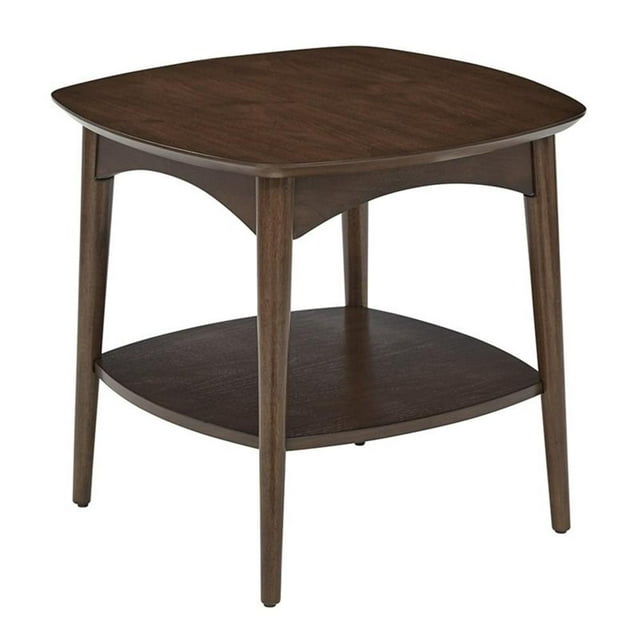 Copenhagen Wood and Wood Veneer Accent Table in Walnut Brown