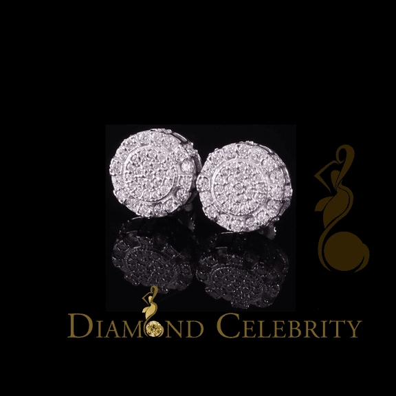 Diamond Celebrity's Round Stud Earrings Men's/Womens 925 Silver White 0.50ct VVS 'D' Moissanite