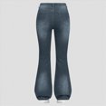 thumbnail image 3 of TOWED22 Girl's Flare Jeans High Waist Bell Bottom Denim Pants with Pockets Light Blue,5-6 Y, 3 of 3