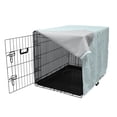 thumbnail image 3 of Chevron Dog Crate Cover, Classical Compact Design of Zigzags Upped Simplistic Texture Tile Horizontal, Easy to Use Pet Kennel Cover for Dogs, 35" x 23" x 27", Pale Blue White, by Ambesonne, 3 of 6