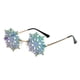 thumbnail image 2 of Gafas de terre divertidas, gafas de terre de novedosas, gafas de Snowfake para disfraces, suministros para s, accesorios para fotografía Verde Salvador gafas de sol con forma de copo de nieve, 2 of 6