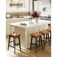 thumbnail image 3 of VASAGLE 2 Pack Bar Stools, Counter Height Saddle Bar Stools, 26-Inch Backless Kitchen Stools with Wood Legs, PU Leather Thickened Upholstered Barstools for Kitchen Island Dining Room, Coffee Brown, 3 of 8