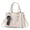 Beige, variant on Stylago Womens Top Handle Satchel Plush Pendant Leather Handbags Purses Detachable Strap Work Message Tote Crossbody Bags Beige