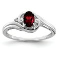 thumbnail image 6 of 925 Sterling Silver Rhodium Plated Diamond and Garnet Ring Size 7, 6 of 6