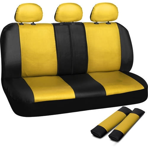 OxGord Faux Leather Rear Bench Seat Covers Universal Fit for Car Truck