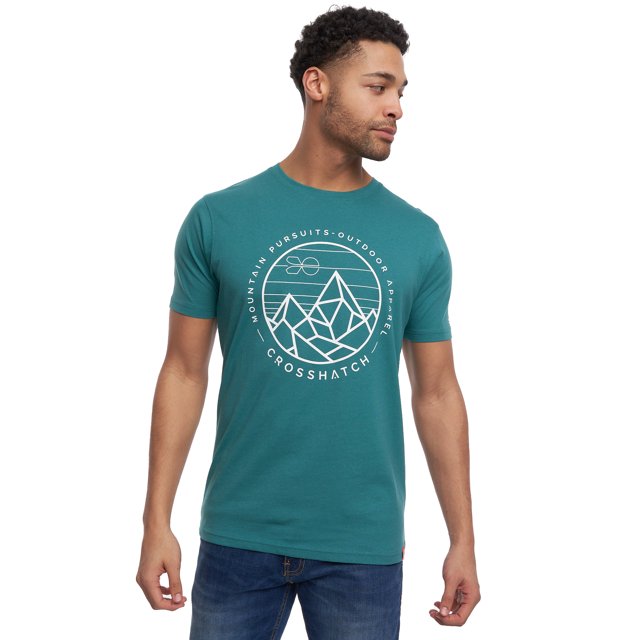 Crosshatch - Camiseta Talung Jaspeada para Hombre (Verde)