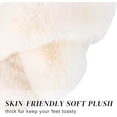 thumbnail image 6 of Women's Fuzzy Slippers Cross Band Open Toe Furry Spa Flat Fluffy Fuzzy Slip on House Shoes White 5-6, 6 of 6
