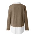 thumbnail image 2 of Yokua Women's Sweater 2 in 1 Shirt Loose Solid Color Long Sleeve Bottoming Comfortable Sweater Pullover, 2 of 9