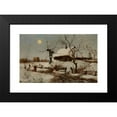 thumbnail image 2 of Seweryn Bieszczad 24x17 Black Modern Framed Museum Art Print Titled - Cottages in Snow (1890), 2 of 5