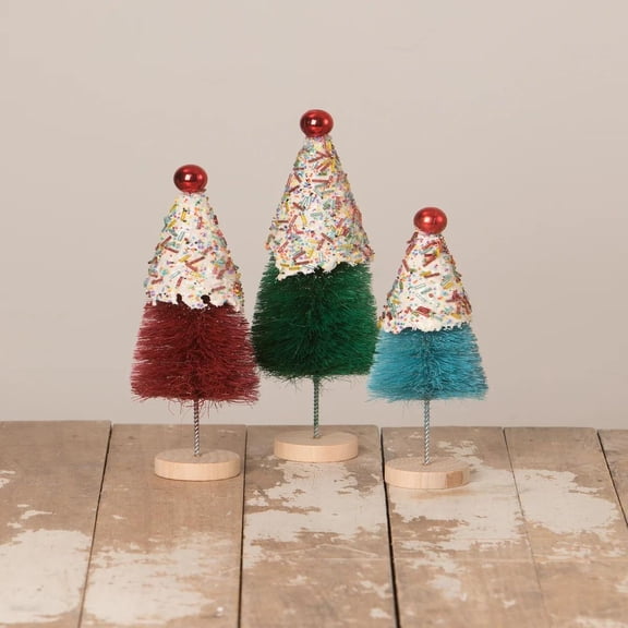 Bethany Lowe Christmas Cupcake Trees, Set Of 3