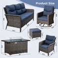 thumbnail image 4 of Brafab Patio Furniture Sets with Swivel Chairs and Fire Pit Table Outdoor Conversation Set for Garden, 4 of 9