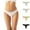 White, variant on TFEOQRY 4Pc Briefs Underwear for Women Solid Color Cotton Mid Waist Lace Underwear Thong Breathable Underwear Beige