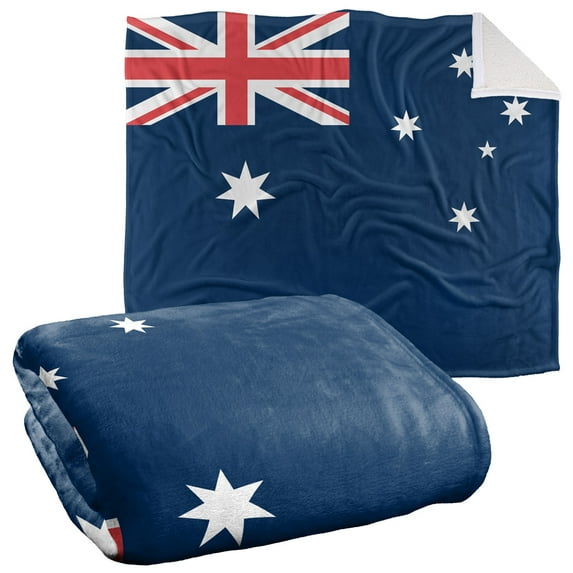 Logovision Blanket, 50"x60", Australian Flag Silky Touch Sherpa Back Super Soft Throw Blanket