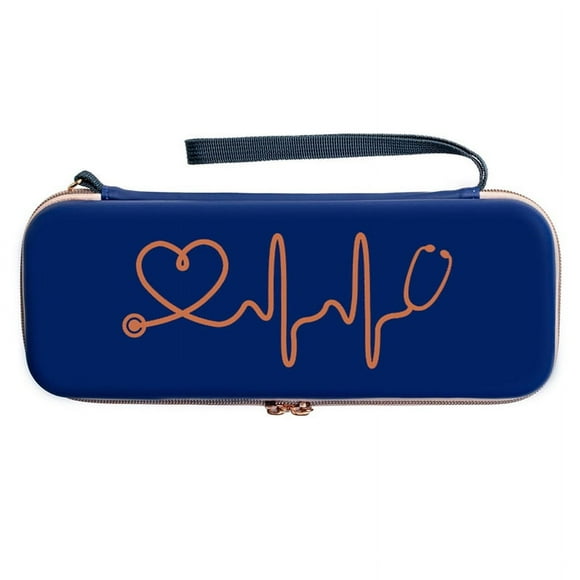 Stethoscope Storage Box EVA Portable Travel Carrying Case with Mesh Bag, Hard Drive,Pen ,Medical Organizer Blue