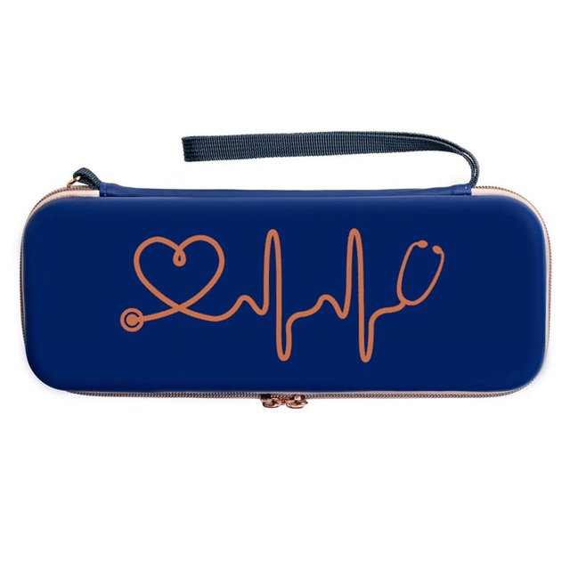 Stethoscope Storage Box EVA Portable Travel Carrying Case with Mesh Bag, Hard Drive,Pen ,Medical Organizer Blue