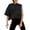 Black, variant on Women Short Sleeve Yoga Casual Loose Sports T Shirt Breathable Blend Tee for Workout Gym Training Daily Wear