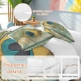 thumbnail image 2 of 3 Piece Teal Peacock Feathers Duvet Cover Set Twin Size, Microfiber Comforter/Quilt Cover with Corner Ties and 2 Pillowcases, Retro Abstract Art Watercolor All Season Soft Bedding with Zipper Closure, 2 of 8