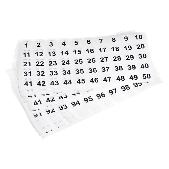 1 to 100 Number Stickers Number Label Self Adhesive Marked Sticker 25.4mm/1", Pack of 20