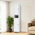 thumbnail image 6 of Tall Narrow Bathroom Storage Cabinet. 67 Inch Farmhouse Organizer with Sliding Barn Doors. Drawer & Adjustable Shelves. Bathroom Storage for Kitchen. Living Room. Hallway, 6 of 7