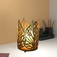 thumbnail image 4 of SHIMELE Iron Gold Hollowed Leaves Candle Holders - Decorative Ornaments for Home, Weddings & Events - 5.91x4.53in, 4 of 6