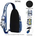 thumbnail image 2 of Floral Skull Pattern Sling Bag with Vintage Boho Design, Lightweight Durable Crossbody Backpack, Adjustable Strap, Multiple Compartments for Travel, City Walks, Outdoor Activities, 2 of 4