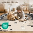 thumbnail image 4 of ODIKA 2'x3' Beige Charcoal Geometric Design Washable Throw Rug Modern Abstract Pattern with Motifs Non-Slip, Low Profile, Flatwoven, Easy Care for Hallway, Study Room, 4 of 7