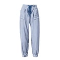 thumbnail image 4 of Zulora Women Stylish Striped High Waist Drawstring Pants Casual Elastic Cuffed Ankle Joggers with Pockets, 4 of 9
