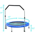 thumbnail image 3 of Pure Fun 40-Inch Exercise Trampoline, with Handrail, Blue, 3 of 7