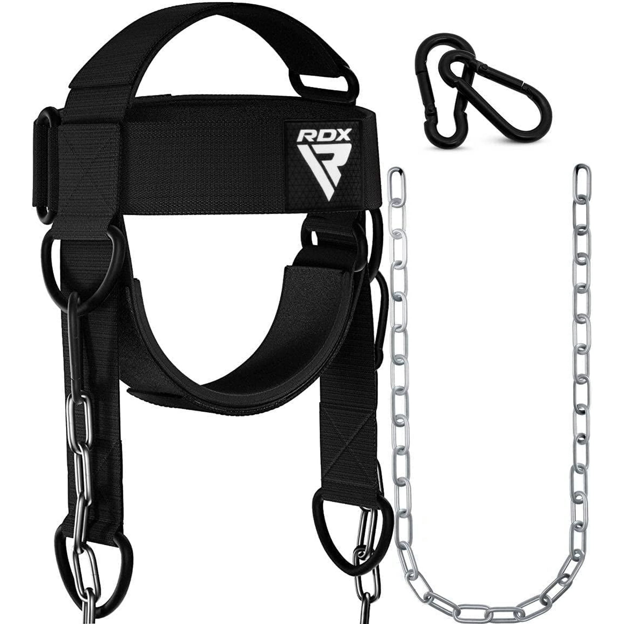 RDX Neck Harness for Weight Lifting & Training – 4MM Padded Head Harness with 90CM Adjustable Steel Chain for Gym, Boxing, Strength & Resistance Workout