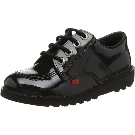 Kickers Kick Lo Core Black Leather Unisex Lace Up School Shoes ...
