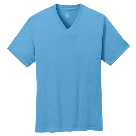 Solid Rib Knit Collar - Port & Company Men's V-Neck Rib Knit Collar Stylish Tee Shirt
